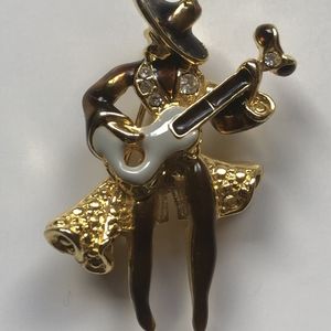 Unique Vintage Enamel Brooch